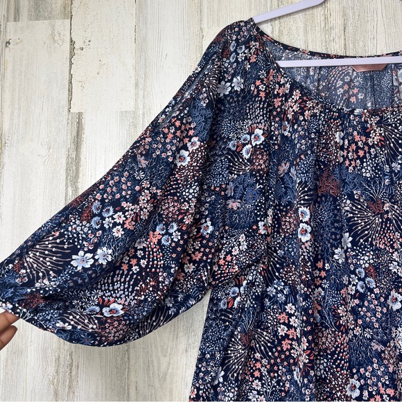 Amana Women's 2X Floral 3D Art Jersey Stretch Shirt Blouse Top Keyhole Sleeve - Picture 13 of 15